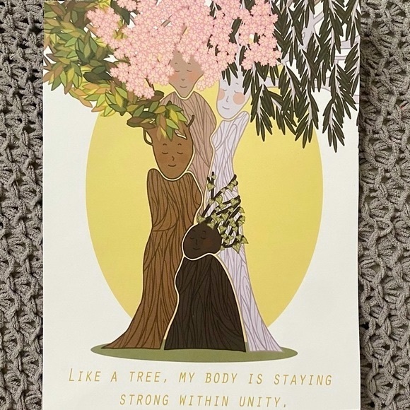 “LIKE A TREE MY BODY IS STAYING STRONG WITHIN UNITY” Illustration ~ Handmade - Picture 2 of 5